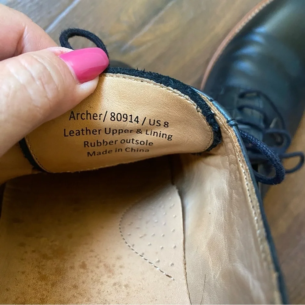 Warfield & Grand Archer Black Leather Oxford SZ 8